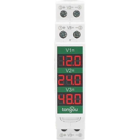 DIN-Schienen-Voltmeter, 3-stellige LCD-Anzeige, isoliertes Dreiwege-Modulspannungsmessgerät, DC 11–310 V
