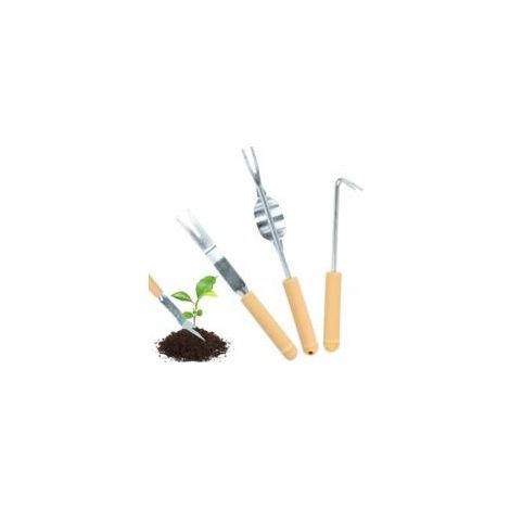 Ensemble d'outils de jardin haute performance avec truelle, outils de jardinage et désherbeur en acier inoxydable avec manche en bois (1/5)