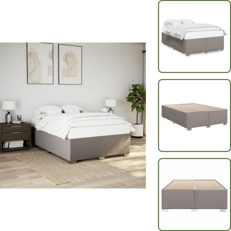 Cama de tela - vidaXL Cama sin colchón tela gris taupe 140x190 cm - Cama de poliéster