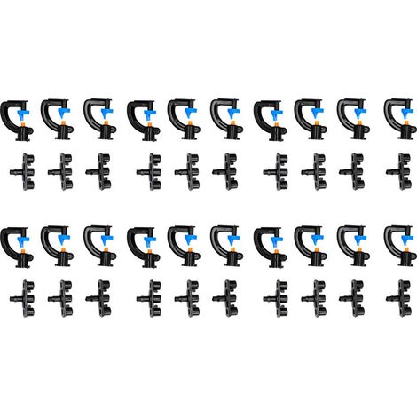 Buse d'arrosage de Type G, 20 jeux, buse d'atomisation d'irrigation réfractive à 180 ° pour tuyau 4/7 (1/5)
