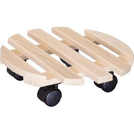 Support à roulettes pour Pot de Fleur Ø 30 x 8 cm , Naturel I Capacité de Charge 100 kg