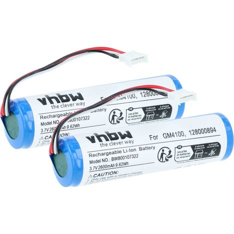vhbw 2x Akku kompatibel mit Datalogic Gryphon GM4130, GM4130-BK-433K1, GM4130-BK-910K1 Barcodescanner POS (2600 mAh, 3,7 V, Li-Ion)