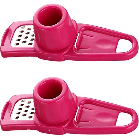 Presse-purée manuelle à ail, ustensiles de cuisine rose rouge-- (1/5)