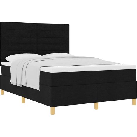 Maison Exclusive - Boxspringbett mit Matratze Schwarz 140 x 190 c