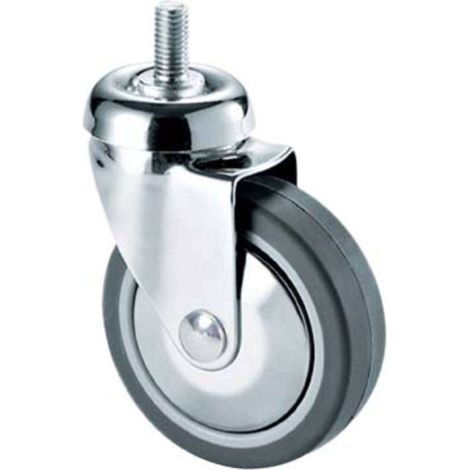 RUOTA A FORCELLA GIREVOLE PERNO FILETT 220B AVO - A/ZINCR/GOMMA GRIGIA D.MM 40X18 F.MA 8X30 - 4 pezzi