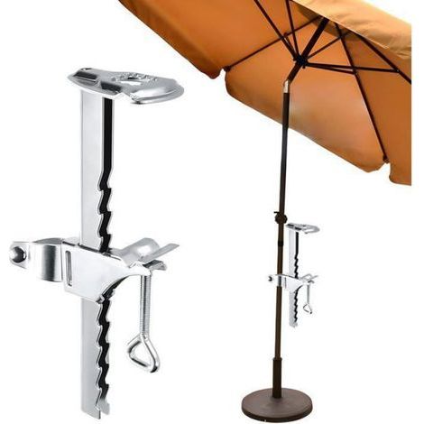 Sonnenschirm-/Geländerhalterung – Metall – Für Rohre mit 25–32 mm Durchmesser – Maximale Wandstärke 190 mm – Bohrfreie Montage – 1 Stück (1/5)