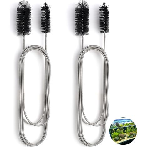 2 x Pipe Cleaning Brush 200 cm, Stainless Steel and Nylon Piping Brush, Aquarium Pipe Cleaning Brush, Tile Seal, Kitchen and Bathroom (1/5)