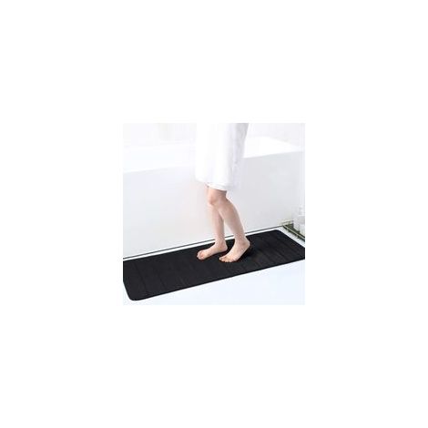 Paillasson d'intérieur antidérapant 40 x 120 cm, tapis d'entrée lavable en machine, extra antidérapant, noir