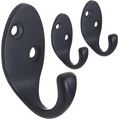 Porte-manteau mural - Jeu de 3 crochets, design moderne - Salle de bain, cuisine, couloir Porte-manteau mural - gain de place, noir 2.754.5cm