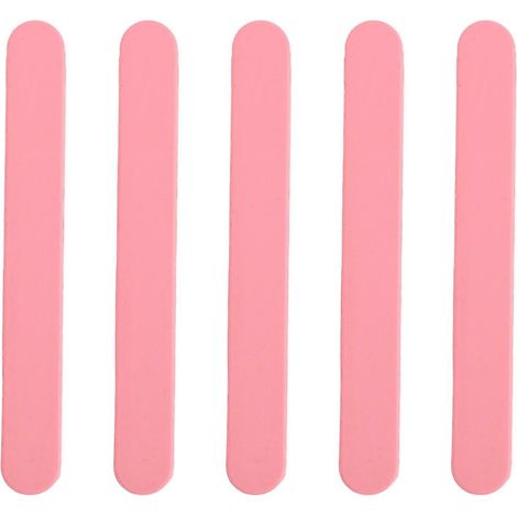 Lot de 5 spatules en silicone réutilisables antiadhésives pour l'épilation, la cire, la résine, la peinture, les masques et autres loisirs créatifs (rose). (1/4)