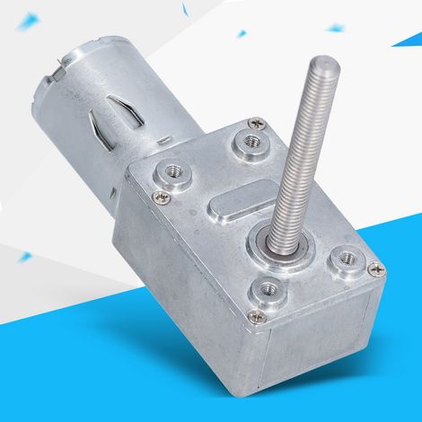 Moteur à engrenage JGY‑370 24V DC à vis sans fin, réducteur à turbine haute torsion avec autoblocage pour modèles DIY, 40 tr/min.