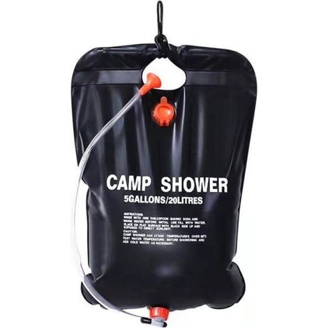 Sac de Douche - 20 L - Pour Camping Plage Natation Voyage Extérieur - Avec Crochets et Robinet Réglable (1/3)