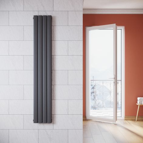 Sonni – Radiateur vertical à eau chaude en acier double panneau 1800x311mm – Puissance 925W – Conception murale – Couleur anthracite