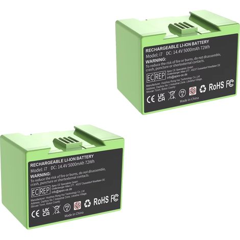 Remplacement de batterie pour Roomba, capacité de 5000mAh, rechargeable, 2BAT (1/2)