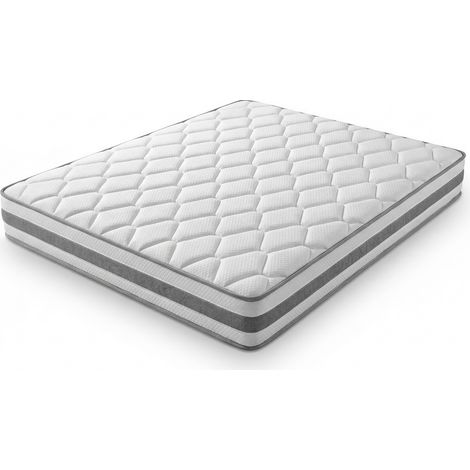 Materasso 90x200 cm bianco, 7 zone, schiuma comfort e molle insacchettate, OEKO-TEX MEUBLIV (1/5)