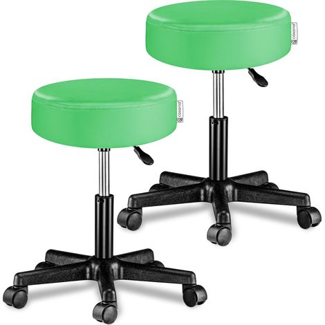 Tabouret Siège Réglable en hauteur Pivotable 360° Plusieurs couleurs au choix  Set de 2 vert