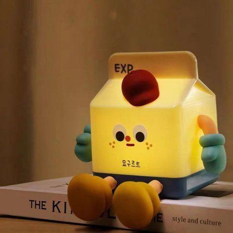 Veilleuse de lait Cartoon Silicone USB Rechargeable Enfants Sommeil Lumière Tactile Capteur Timing Chambre Lampe de chevet Cadeau (1/5)