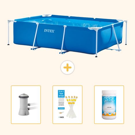 Intex – Piscine tubulaire rectangulaire 300x200x75 cm – Pompe à filtre 2271 l/h – PVC renforcé – Installation rapide en 30 min (1/5)