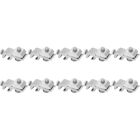 Lot de 10 pinces de mise à la terre pour panneaux solaires, cosses M6 en alliage d'aluminium, accessoire de raccordement pour câbles photovoltaïques. (1/5)