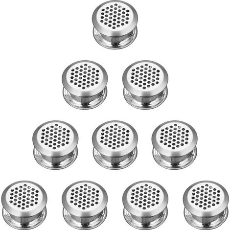 Grille Ventilation Ronde Acier Inoxydable 10 Pièces pour Armoire Placard Grille D'évacuation Ventilation Cuisine Meubles Argentée Gardez l'air Frais à l'intérieur de l'armoire. (1/5)