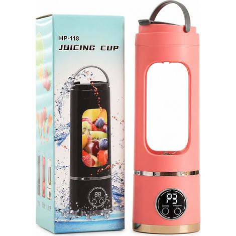 Blender Portable Rechargeable HP-118, Gobelet à Jus Rose, 3,7 V (1/5)