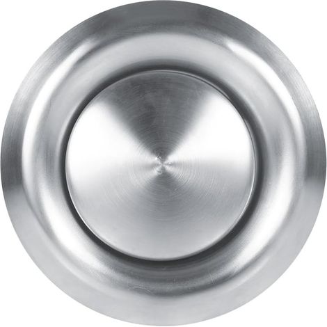 bouche de ventilation réglable, Couvercle de grille d'ouverture de ventilation ronde de réglable en acier inoxydable pour valve d'évacuation d'air à plaque pour mur et plafond de la maison (125 mm) (1/4)
