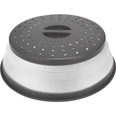 Thermoplastischer Gummi Mikrowelle Splatter Abdeckung, Mikrowelle Abdeckung für Lebensmittel Obst Drainer, BPA-freie Geschirrspüler Safe 10.5 Zoll (GREY) (1/5)