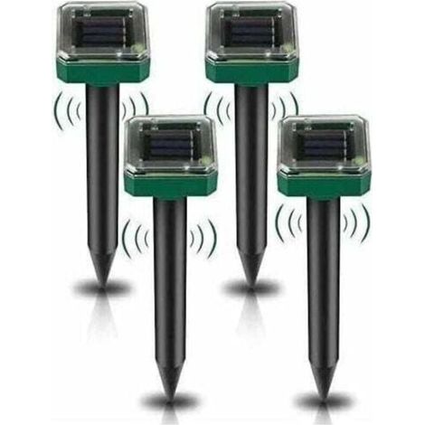 Lot de 4 Répulsifs Solaires à Ultrasons, Répulsif Anti-Taupes Solaire Souris Repeller Exterieur pour Jardins Taupes Campagnols Gophers Serpents ou Autres Autres Rongeurs (1/4)