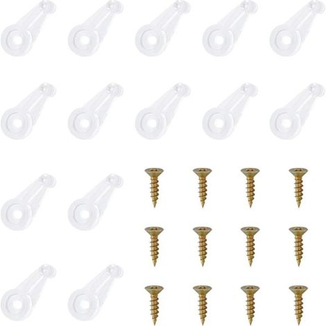 Irovami Kit de 50 clips de fixation en plastique transparent de 4 mm avec vis, pour la pose sur miroirs, portes de placards, fenêtres et bibliothèques (25 mm x 12 mm). (1/5)