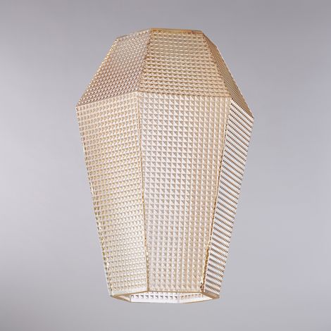 diffusore in vetro soffiato ambra con decoro in rilievo H.27 - Ø20