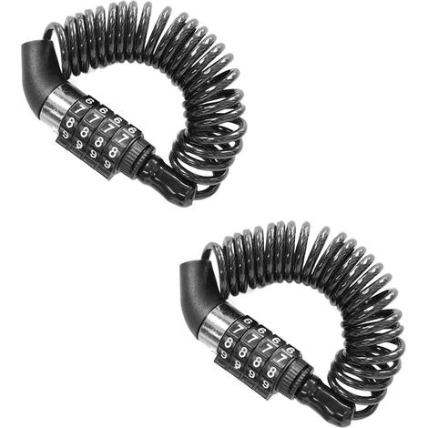 Cable Lock - 80 Cm - 5 Mm - 4 Digit Combination Lock - For Helmets Bikes Scooters Motorcycles Garage Doors - 1 Piece (1/5)