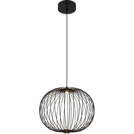 Globo - lámpara colgante - GALWAY - negro - metal - Ø 50cm - LED