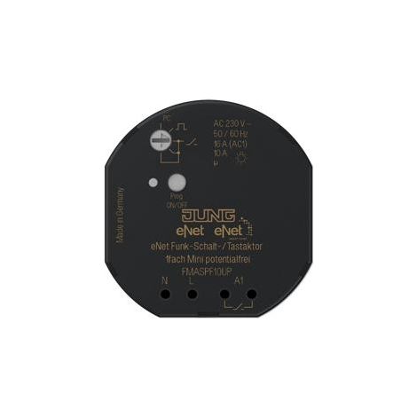 Jung eNet Attuatore di commutazione/pulsante radio 1x Mini senza potenziale FM AS PF 10 UP