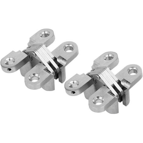 VURAHOME - (2 pièces) croix dissimulée en alliage de zinc Hi, surface brossée, charge maximale 40, convient aux portes en bois (1/4)