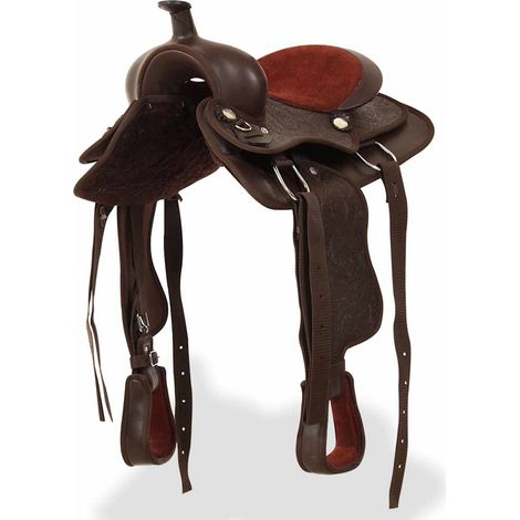 Maison Exclusive - Western-Sattel, Halfter & Brustblatt Echtleder (1/5)