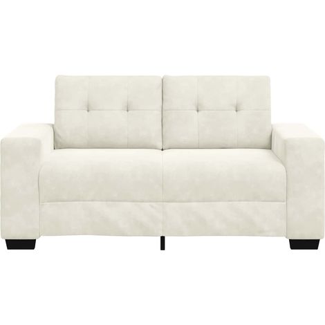 Divano a due Posti  Sofa Crema 160 cm Velluto (1/5)