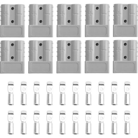 10 Stück Anderson-Stecker für Gleichstrom-Elektrowerkzeuge 50 A 12–24 V (1/4)