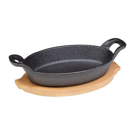 Tapas casseruola ovale 2 man. + supporto bamboo