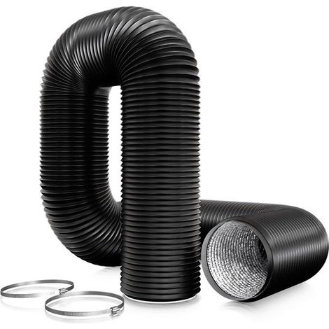 Condotto di ventilazione in alluminio-PVC, 100 mm x 3 metri con 2 fascette (1/5)