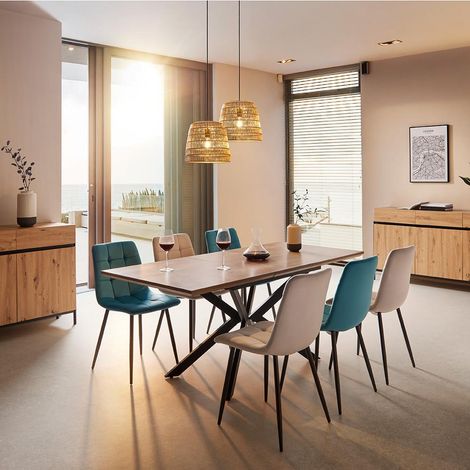 Mömax Ausziehtisch Aki Walnussfarben MDF L/B/H ca. 140-180/80/76 cm (1/5)