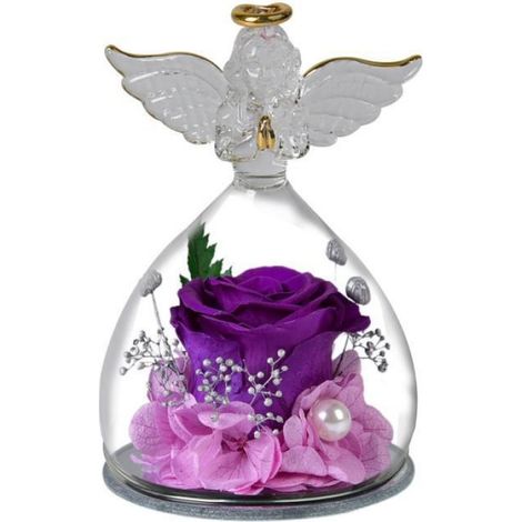 Figurine - - Rose Eternelle - Violet - Cadeau Fête des Mères - Objet Décoratif