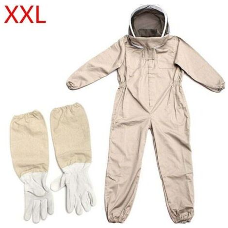 Combinaison d'apiculteur XXL – Protection complète en coton respirant – Gants inclus – Pour apiculture professionnelle (1/4)