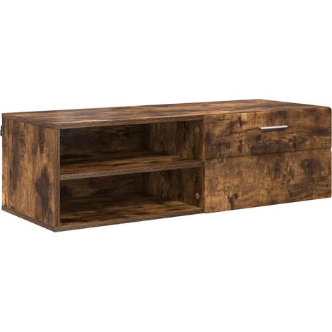 Gabinete de TV con cajón Roble ahumado 100.5 x 39 x 30 cm vidaXL