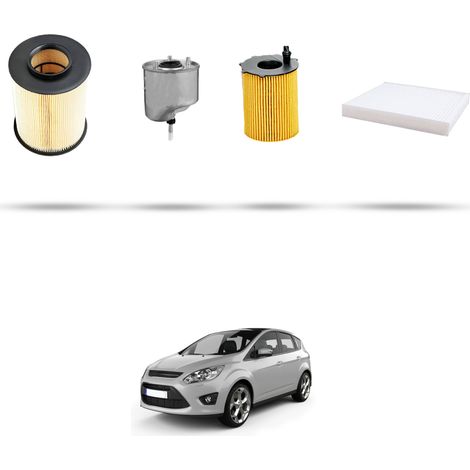 Kit tagliando 4 filtri compatibile con Ford C-Max II 1.6 tdci 70kw dal 2010