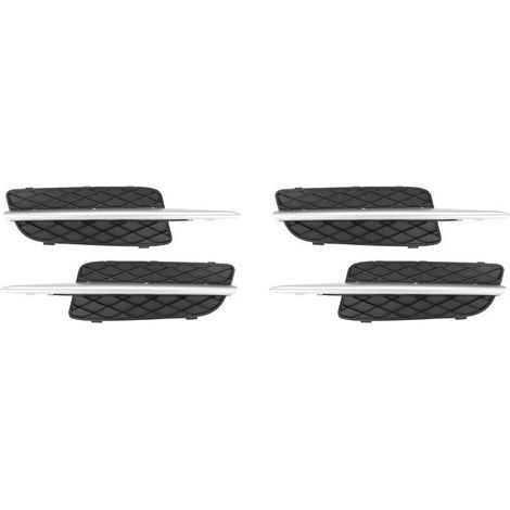 Quatre grilles inférieures de pare-chocs avant et baguettes chromées compatibles avec les modèles BMW X5, E70, X6 et E71 de 2007 à 2010. (51117159593/51117168923) (1/5)