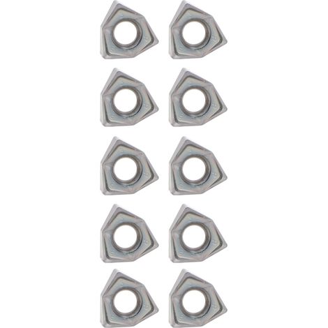 10 plaquettes de fraisage en carbure, usinées CNC, avec un revêtement de surface résistant à l'usure, adaptées au tournage de l'acier allié. (1/5)