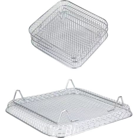 Support compatible pour friteuse à air Ninja Foodi 8L, en acier inoxydable, empilable, avec accessoires. (1/4)