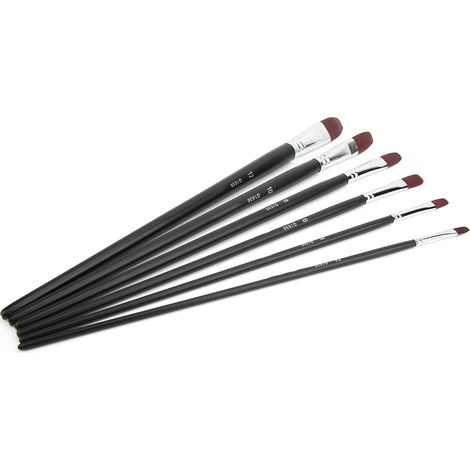 Lot de 6 pinceaux en nylon pour aquarelle, acrylique, gouache et peinture à l'huile (Type B) (1/3)