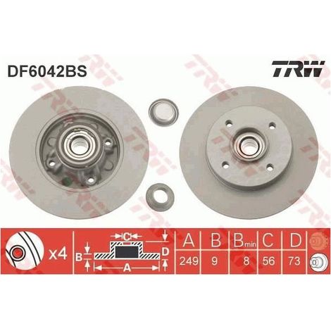 DISQUE DE FREIN ARRIÈRE DF6042BS TRW (1/2)