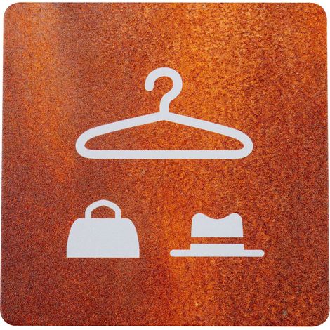 Plaque de porte alu effet rouille - Vestiaire - 4385259